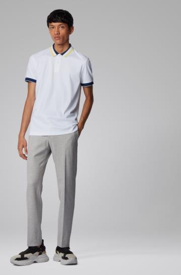 Koszulki Polo BOSS Slim Fit Białe Męskie (Pl14422)